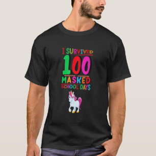 Camiseta 100 Dias Escolares - Presente Unicorn Mascarado