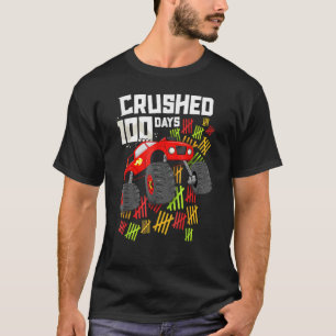 Camiseta 100 Dias Esmagados De Caminhão-Monstro De Menino E
