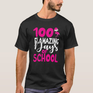 Camiseta 100 dias espetaculares da escola Flamingo 100º dia