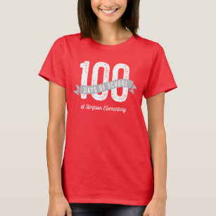 Camiseta 100 dias felizes do professor elementar da escola