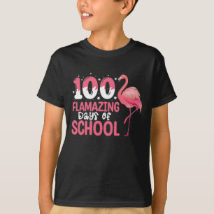 Camiseta 100 Dias Flamantes de Professor de Flamingo na Esc