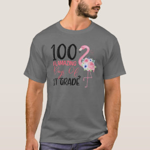 Camiseta 100 Dias Incríveis De 1Rua Flamingo Cute 100T