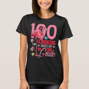 Camiseta 100 Dias Incríveis de Flamingo, 100º Dia do 3º Gra