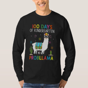 Camiseta 100 Dias Jardim de Infância Sem Prob Llama Profess
