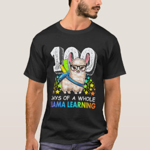Camiseta 100 Dias Llama Aprendendo 100º Dia De Escola Para
