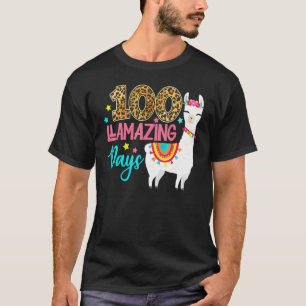 Camiseta 100 Dias Llamativos Llama 100º Dia De Escola Ensin