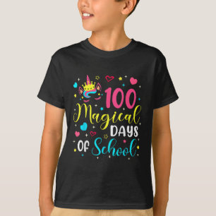 Camiseta 100 Dias Mágicos 100º Dia de Meninas de Unicórnio 