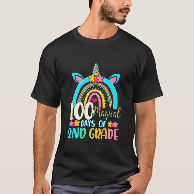 Camiseta 100 Dias Mágicos De Aprendizado De Segundo De Níve (Frente)