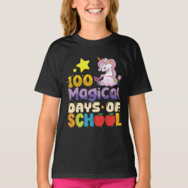 Camiseta 100 Dias Mágicos De Escola Professora Unicórnio