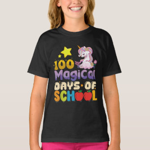 Camiseta 100 Dias Mágicos De Escola Professora Unicórnio