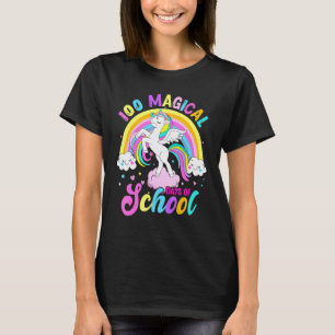 Camiseta 100 Dias Mágicos De Escola Unicórnio Arco-Íris Alu