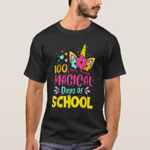 Camiseta 100 Dias Mágicos de Estudante de Unicórnio Escolar