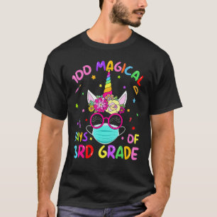 Camiseta 100 Dias Mágicos De Máscara De Unicórnio Escolar D
