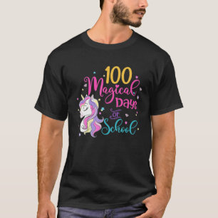 Camiseta 100 Dias Mágicos De Unicórnio Escolar 100 Dias D
