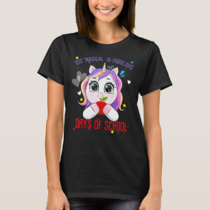 Camiseta 100 Dias Mágicos E Fabulosos De Unicórnio Escolar