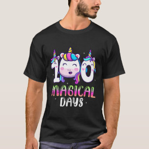 Camiseta 100 Dias Mágicos Garotas Crianças 100º Dia De Esco