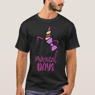 Camiseta 100 dias mágicos lindos Unicórnios Crianças do 100