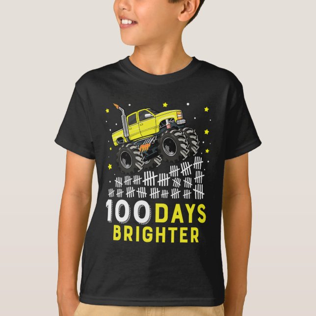 Camiseta 100 Dias Mais Brighter Monster Truck 100 Dias De E (Frente)