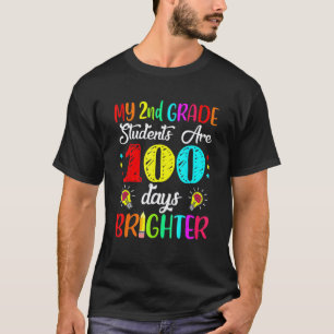 Camiseta 100 Dias Mais Brilhante 100º Dia De Escola 2ª Séri