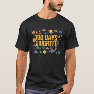 Camiseta 100 Dias Mais Brilhante 100.º Dia Da Escola Stars