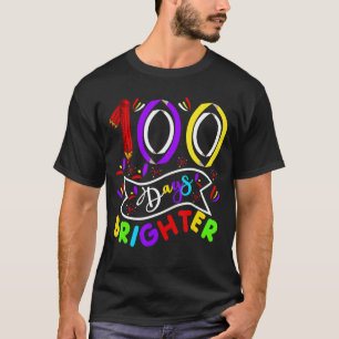 Camiseta 100 Dias Mais Brilhante 100.º Dia De Professora E