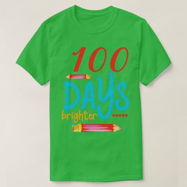 Camiseta 100 dias mais brilhante 9 (Frente do Design)