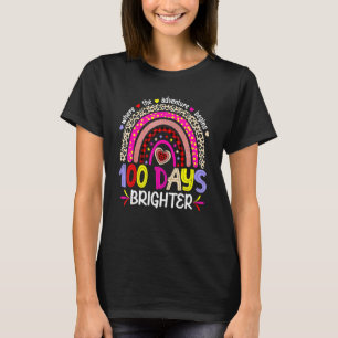 Camiseta 100 Dias Mais Brilhante Feliz 100º Dia De Escola A