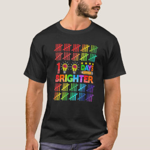 Camiseta 100 Dias Mais Brilhante Professor Crianças Feliz 1