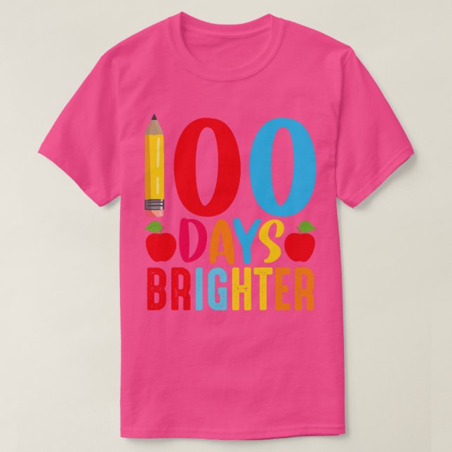 Camiseta 100 Dias Mais Brilhantes Feliz 100º Dia De Prek 10 (Frente do Design)