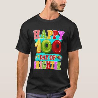 Camiseta 100 dias mais brilhantes Professores Crianças Feli