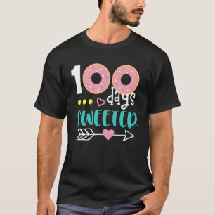 Camiseta 100 dias mais doces 100º dia de meninas escolares