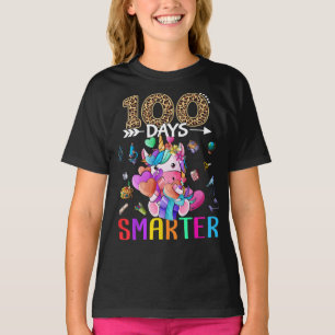 Camiseta 100 dias mais espertas do Unicórnio Meninas Felize