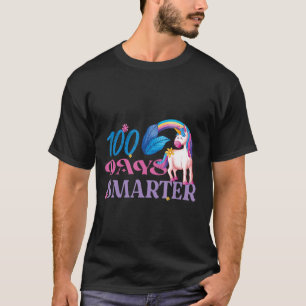 Camiseta 100 dias mais espertas em Unicorn Meninas Professo