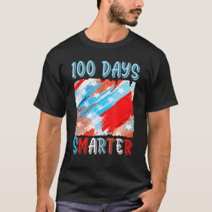 Camiseta 100 dias mais espertos para a bandeira americana F