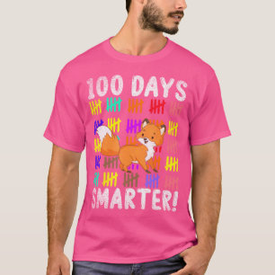 Camiseta 100 Dias Mais Inteligente Animal Fofo Raposa 100 D