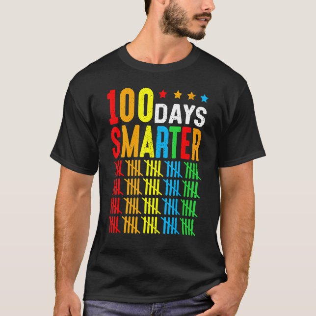 Camiseta 100 Dias Mais Inteligente Contando De 5 Em 5 100º  (Frente)