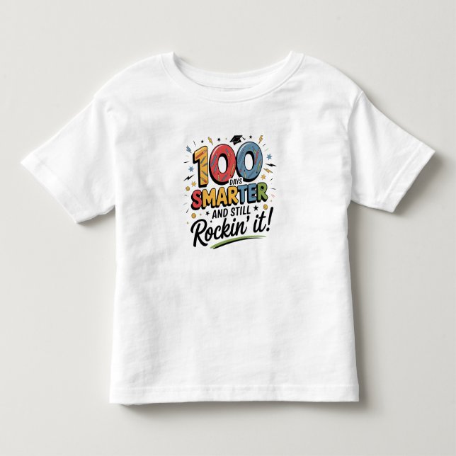 Camiseta 100 Dias Mais Inteligente e Ainda Rockeando (Frente)