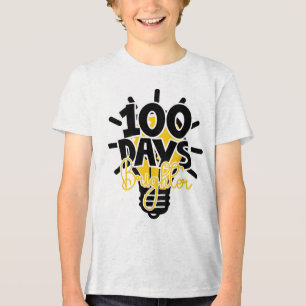 Camiseta 100 Dias Mais Inteligente & Escola Mais Brilhante