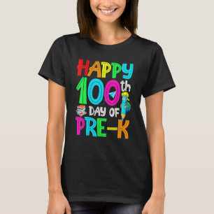 Camiseta 100 Dias Mais Inteligente Pré K Feliz 100º Dia De