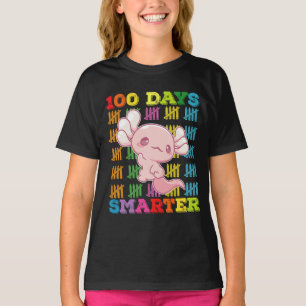 Camiseta 100 Dias Mais Inteligentes Axolotl 100º Dia Da Esc