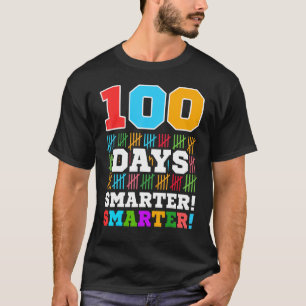 Camiseta 100 Dias Mais Inteligentes Contando Hash Marcas 10