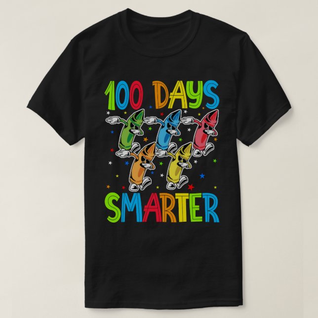 Camiseta 100 dias mais inteligentes do 100.º dia de abbing  (Frente do Design)
