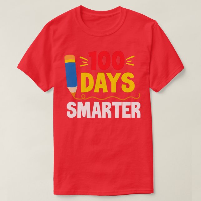 Camiseta 100 dias mais inteligentes em Professores ou Estud (Frente do Design)