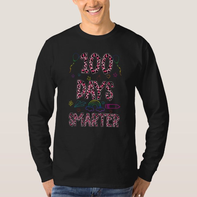 Camiseta 100 Dias Mais Inteligentes Feliz 100º Dia da Escol (Frente)