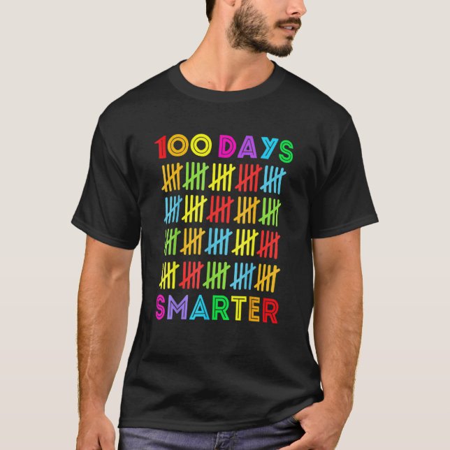 Camiseta 100 Dias Mais Inteligentes Feliz 100º Dia de Estud (Frente)