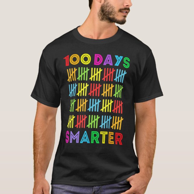 Camiseta 100 Dias Mais Inteligentes Feliz 100º Dia de Estud (Frente)