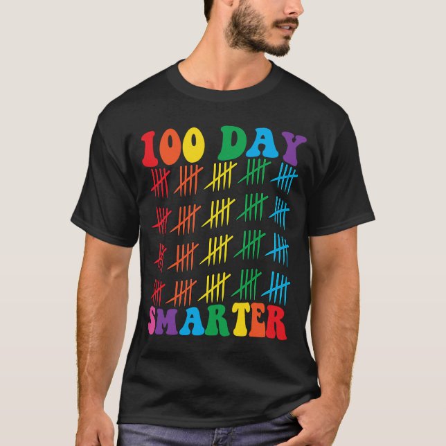 Camiseta 100 Dias Mais Inteligentes Feliz 100º Dia de Estud (Frente)