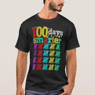 Camiseta 100 Dias Mais Inteligentes Feliz 100º Dia de Estud