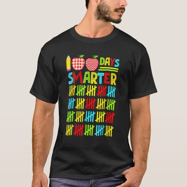 Camiseta 100 Dias Mais Inteligentes Feliz 100º Dia de Estud (Frente)
