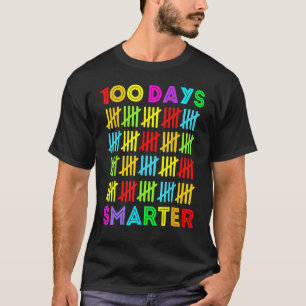 Camiseta 100 Dias Mais Inteligentes Feliz 100º Dia de Estud